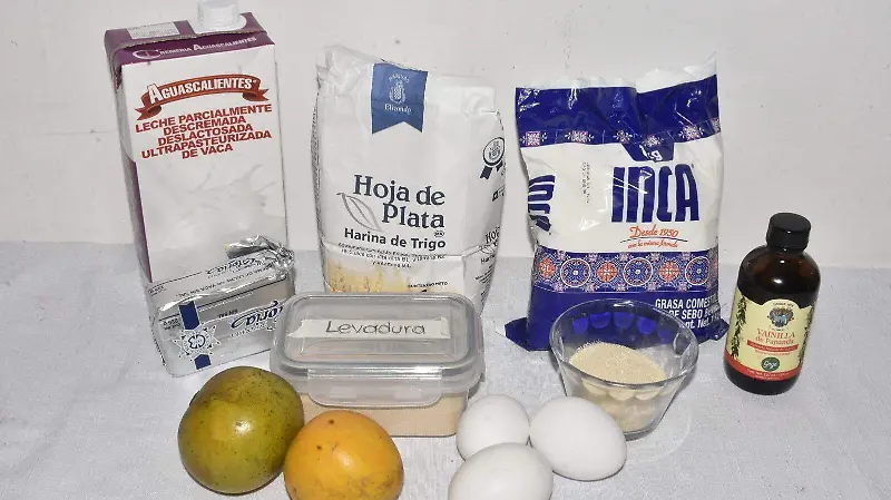 Ingredientes para las conchas de reyes